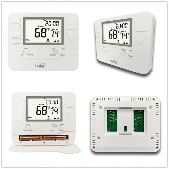 White Backlight Digital HVAC Thermostat For Home / Electric Heat Thermostat
