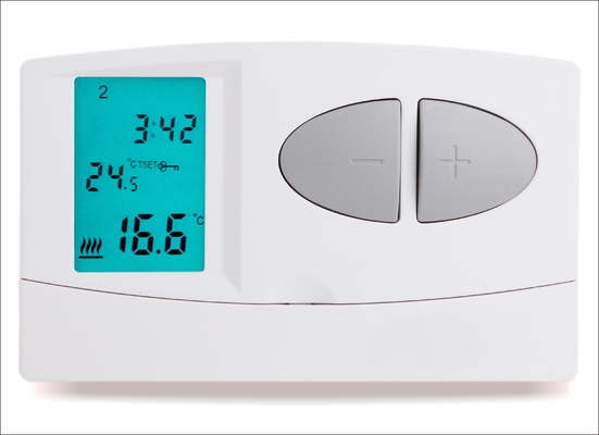 Wall Mount 7 Day Programmable Thermostat Battery Operated For HVAC System