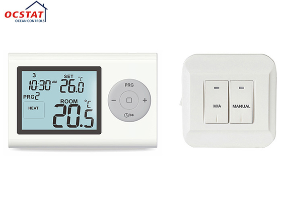 Large LCD Display wireless boiler thermostat Programmable , RF Heating Room Thermostat