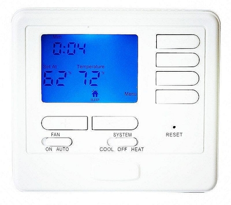 White Electric or Gas Configurable Heating Room Thermostat Menu Driven Programmable