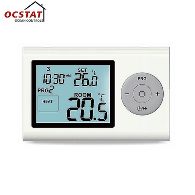 7 Day Programmable Wireless Room Thermostat 4 sq. inch LCD Display Heating and Cooling System