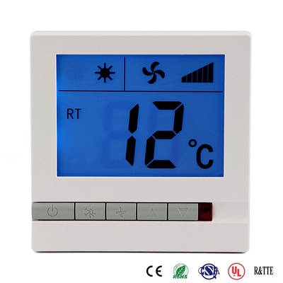 White Color Air Conditioner Controller Fan Coil Thernostat Digital Temperature Control