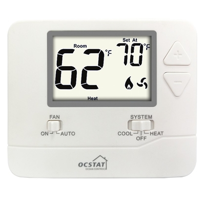 ABS+PC Material Single Stage Digital Room Thermostat For Electric Heat 24V