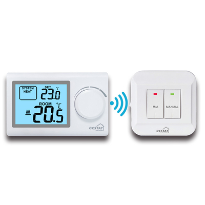 OCSTAT Internal Sensor Wireless Room Thermostat LCD Display With RF Connect