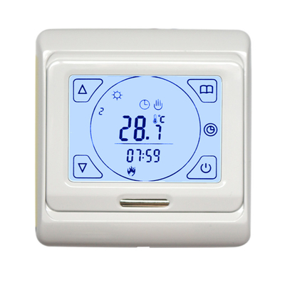 7 Day Programmable Electronic Room Thermostat , Touch Screen Floor Heating Thermostat
