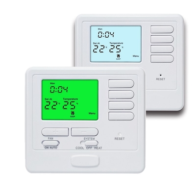 Programmable Wired Room Thermostat  , White Air Conditioning Hvac Thermostat