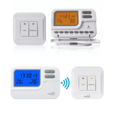 7 Day Programmable Blue Backlight Thermostats Digital Wireless 3A / 16A