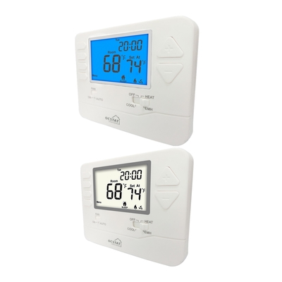 2 Heat 1 Cool Heat Pump Room Programmable Thermostat For Kitchen / Bathroom 24V