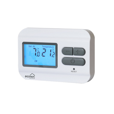 White Household Air Conditioning Wired Room Thermostat With LCD Display