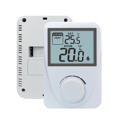 ABS Material Wired Digital White Thermostat For Heating And Cooling  CE RoHS