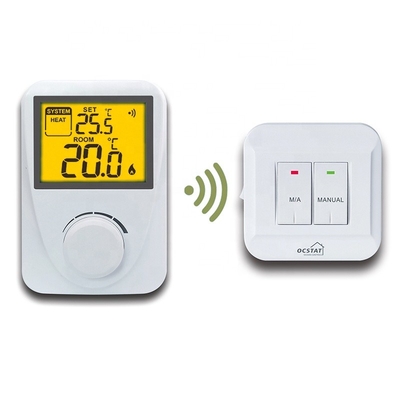 White Smart Household Wireless Room Thermostat  For Underfloor Heating