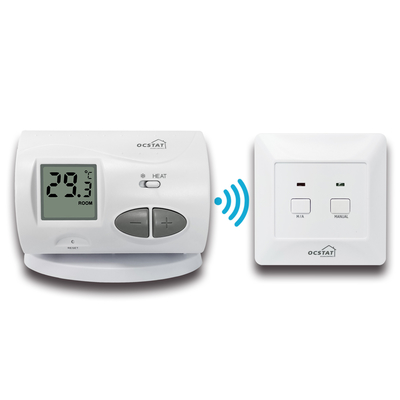 Comfortable Wireless RF Room Thermostat With Omron Relay Simple Operation