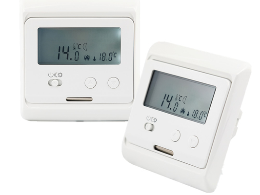 ABS Material Electronic Room Thermostat Temperature Control Gray Backlight