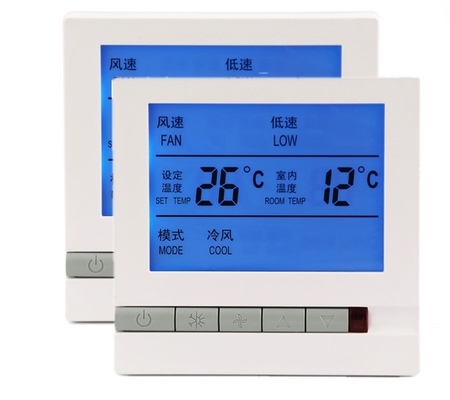 Digital LCD Display Fan Coil Unit Thermostat Environment - Friendly