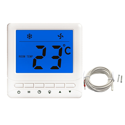 Blue Backlight Ventilator Digital Home Thermostat FCU Non Programmable Button