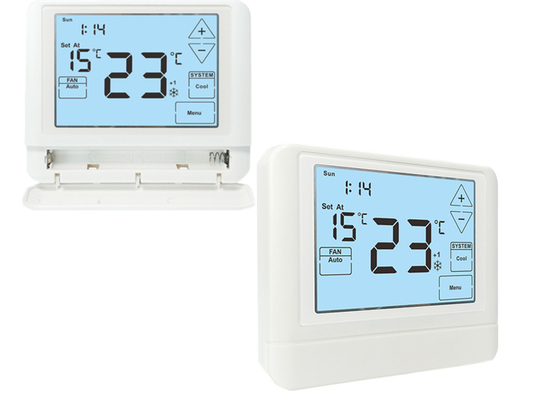 24V Touch LCD Screen Weekly Programmable Digital Heating Thermostat CE 1.5W