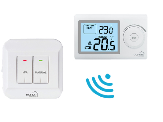 Small Digital RF Room Thermostat For Floor Heating One Year Warranty