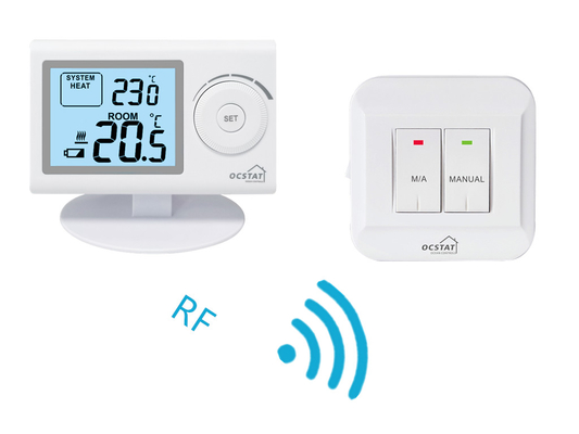 Small Digital RF Room Thermostat For Floor Heating One Year Warranty