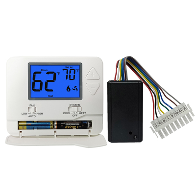 Universal 24V HVAC Thermostat Wall - Mounted For Bedroom White Color
