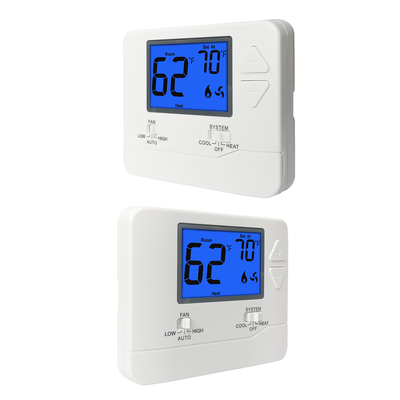 Universal 24V HVAC Thermostat Wall - Mounted For Bedroom White Color