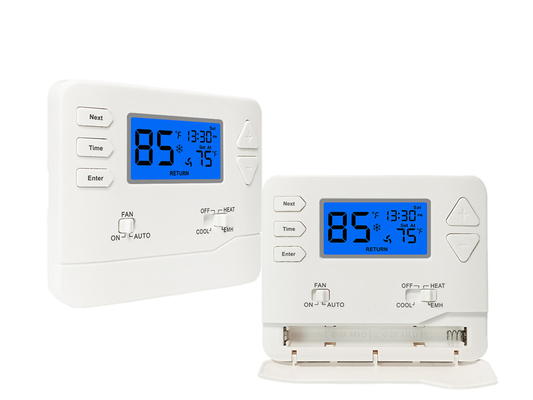 24V Heat Pump Digital Room Thermostat With Push Buttons Energy Efficiency