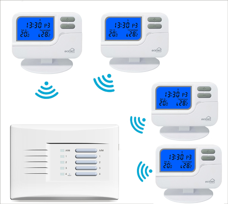 CE Wireless Room Thermostat Weekly Programmable Multi Zone Thermostat Pack