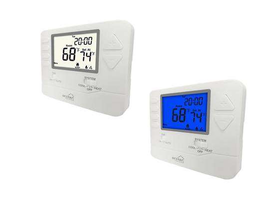 1 Heat / 1 Cool 24V Programmable AC Room Thermostat With HVAC System