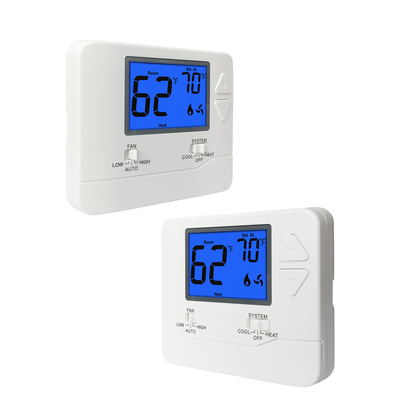 White ABS 24VAC / Battery Operated HVAC Thermostat