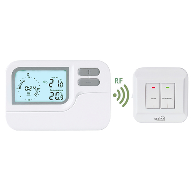 Fireproof ABS Wireless Programmable Room Thermostat For Gas Boiler