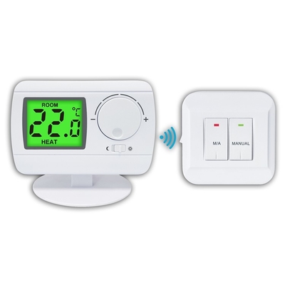 White ABS 220V Digital Gas Boiler Temperature Controller RF Room Thermostat