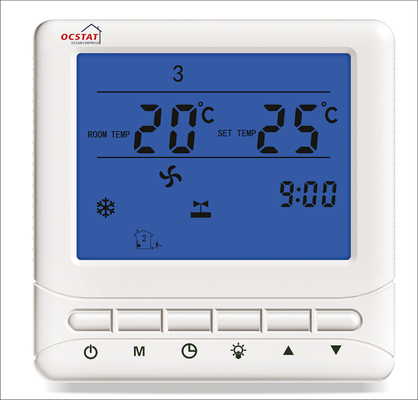 Non - Programmable Wiring Hvac Thermostat , Digital Fan Coil 2 Wire Programmable Thermostat