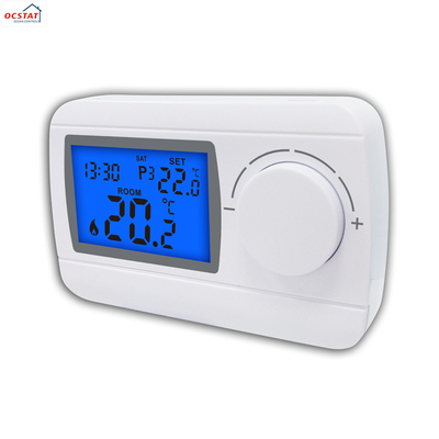 Riseem Wired Electric Heat Programmable Boiler Room Thermostat 230V ABS  For Gas Boiler