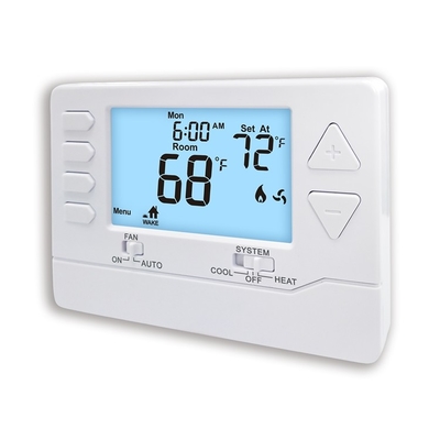 Riseem 7 Day Programmable HVAC Thermostat , Battery Operated Home Thermostat 24V