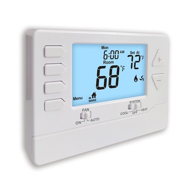Riseem 7 Day Programmable HVAC Thermostat , Battery Operated Home Thermostat 24V