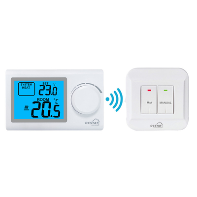 Riseem Temperature Control Boiler Wireless Room Thermostat With LED Indicator Non-programmable