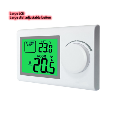 Riseem ROHS Non Programmable Thermostat / Large Button ABS 230V Wired Heating Controller Room Thermostat For Underfloor