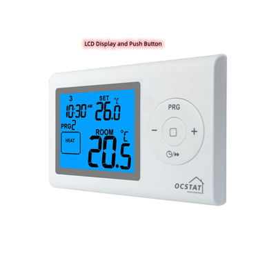 Riseem White Color Digital Programmable Room Central Heating Thermostat With Batter Supply