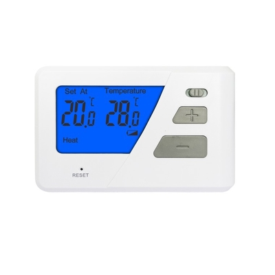 Riseem White ABS Temperature Controller Non Programmable Thermostat Floor Heating Room Thermostat with Battery