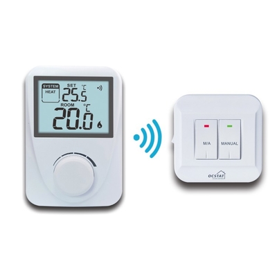 Riseem White Color ABS RF Wireless Digital Room Thermostat Controller Non - Programmable
