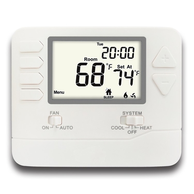 Riseem 2 Heat / 2 Cool 24V HVAC Programmable Room Thermostat For Heating And Cooling System