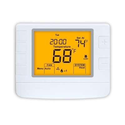 Riseem 24VAC Wired Temperature Controller Programmable Home Thermostat LCD Digital Display 2 Heat 2 Cool