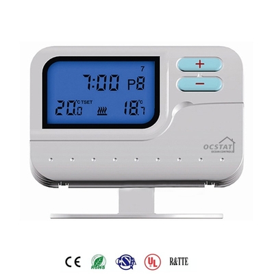 White Color RF Wireless Room Thermostat Programmable Digital Riseem Temperature Controller