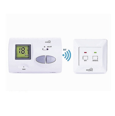 Riseem White Color Temperature Controller Digital Heating Adjustable Room Themostat with Battery
