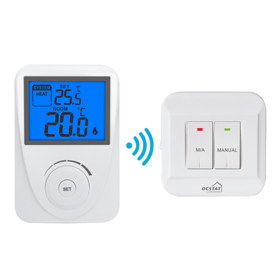 Blue LCD Backlight Smart Non-programmable RF Heating and Cooling Thermostat