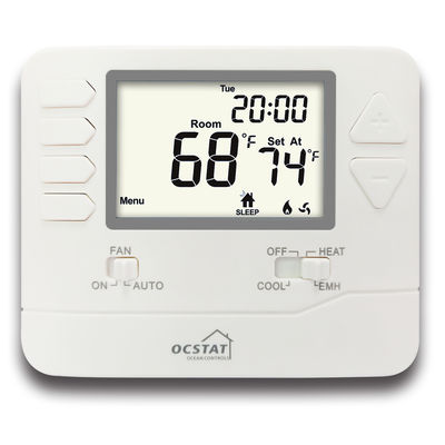 24V Digital 2 Heat / 1 Cool Room Heat Pump Thermostat With  Dual Powered
