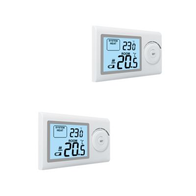 Powerful White Color Boiler Room Thermostat with 10A Amp and 230V or Battery Power Supply