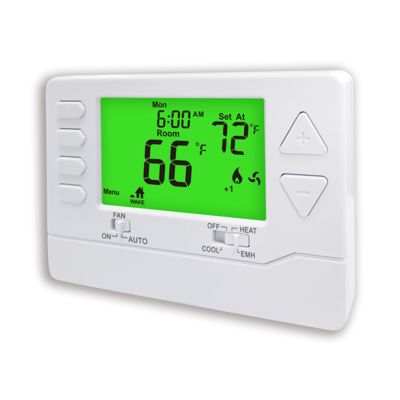 Riseem 2H/1C Heat Pump 7 Day Programmable Thermostat with ON Fan Mode and 2*AA Alkaline Batteries