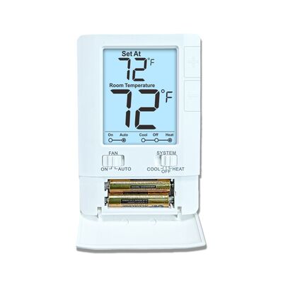 24V Air Conditioning Single Stage Wired Room Thermostat Featuring System Operation Mode OFF And Physical Dimensions 86mm W 125mm H 27mm D Suitable For HVAC Systems