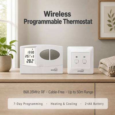 COOL System Operation Mode 7 Day Pprogrammable wireless boiler Thermostat Engineered For Conventional Or Boilers Supporting HVAC Management