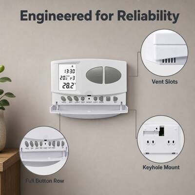 COOL System Operation Mode 7 Day Pprogrammable wireless boiler Thermostat Engineered For Conventional Or Boilers Supporting HVAC Management